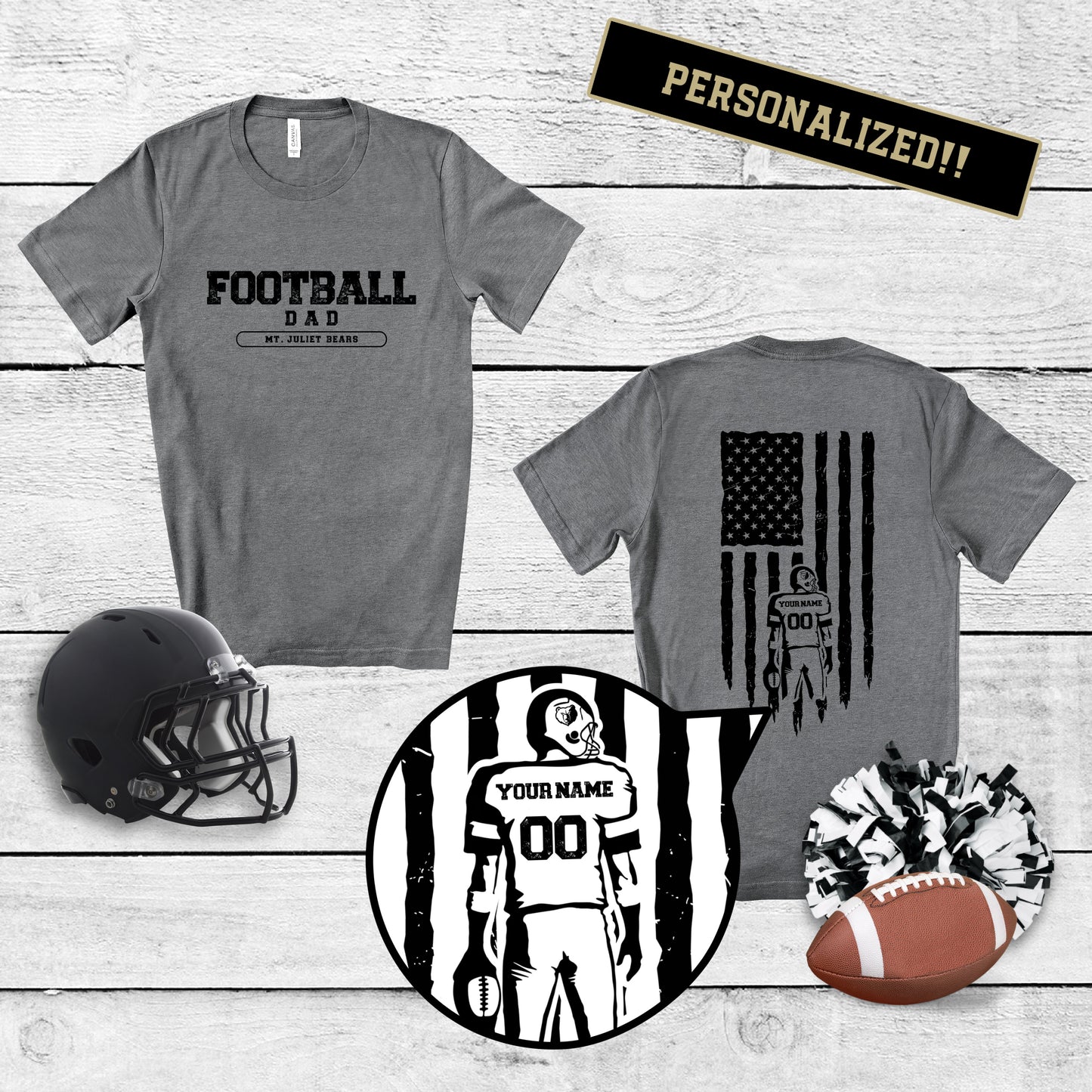 Football Dad Tee (personalized)